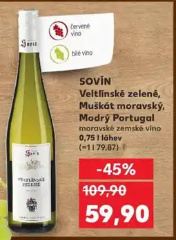 Kaufland SOVÍN Veltlínské zelené, Muškát moravský, Modrý Portugal nabídka