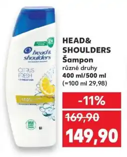 Kaufland HEAD& SHOULDERS Šampon nabídka