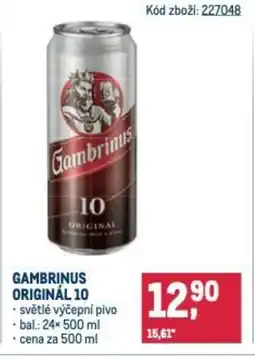 Makro GAMBRINUS ORIGINÁL 10 nabídka