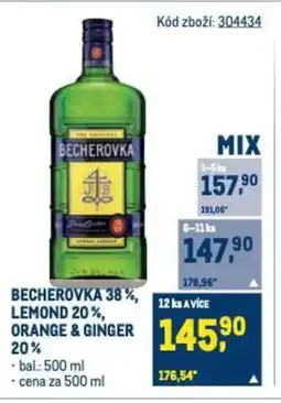 Makro BECHEROVKA 38%, LEMOND 20%, ORANGE & GINGER 20% nabídka