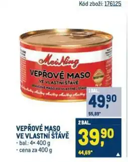 Makro VEPŘOVÉ MASO VE VLASTNÍ STÁVĚ nabídka