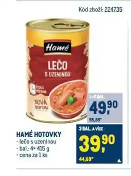 Makro HAMÉ HOTOVKY nabídka