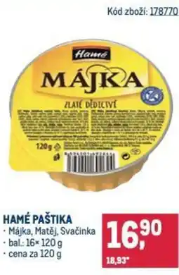 Makro HAMÉ PAŠTIKA nabídka