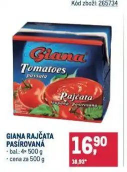 Makro GIANA RAJČATA PASÍROVANÁ nabídka