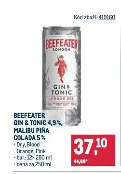 Makro Beefeater gin & tonic nabídka