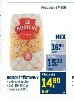 Makro Rosické těstoviny nabídka