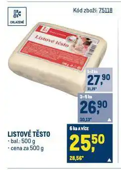 Makro Listové těsto nabídka