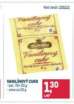 Makro Vanilínový cukr nabídka