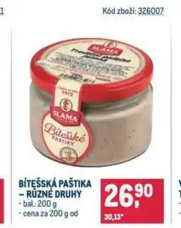 Makro Bítešská paštika nabídka