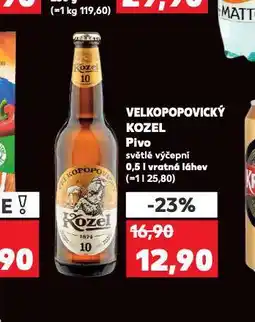 Kaufland Pivo velkopopovický kozel 10 nabídka