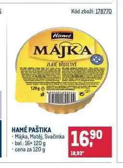 Makro Hamé paštika nabídka
