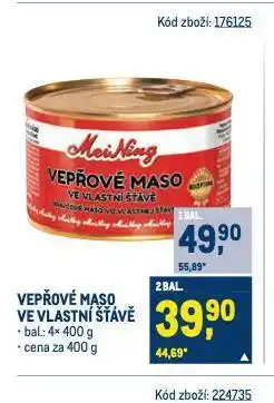 Makro Vepřové maso ve vlastní šťávě nabídka