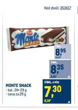 Makro Monte snack nabídka