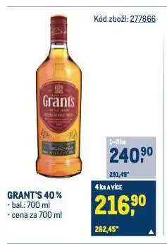 Makro Grant's triple wood whisky nabídka