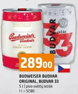 Terno BUDWEISER BUDVAR ORIGINAL, BUDVAR 33 nabídka