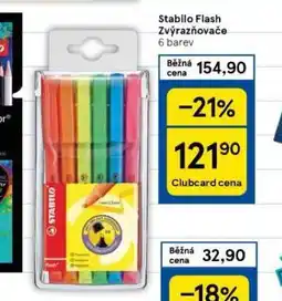 Tesco Stabilo flash zvýrazňovače nabídka
