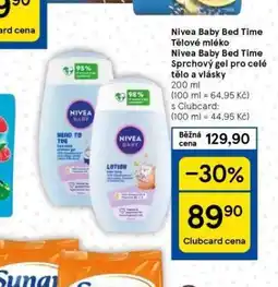 Tesco Nivea baby bed time sprchový gel nabídka