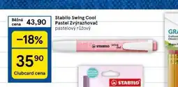 Tesco Stabilo swing cool pastel zvýrazňovač nabídka