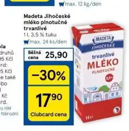 Tesco Trvanlivé mléko nabídka
