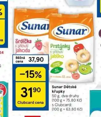 Tesco Sunar dětské křupky nabídka