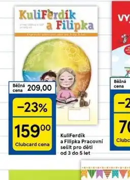 Tesco Kuliferdík a filipka pracovní sešit pro děti od 3 do 5 let nabídka