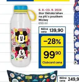 Stor dětská láhev na pití s poutkem mickey