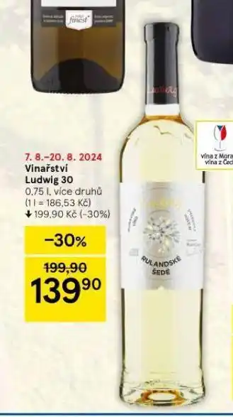 Tesco Vinařství ludwig 30 nabídka