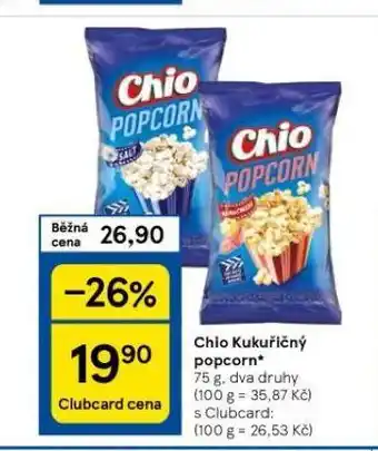 Tesco Chio popcorn nabídka