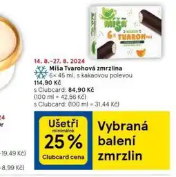 Tesco Míša zmrzlina nabídka