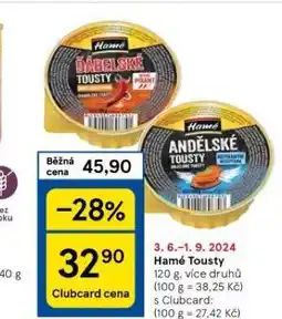 Tesco Hamé tousty nabídka