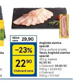 Tesco Anglická slanina nabídka