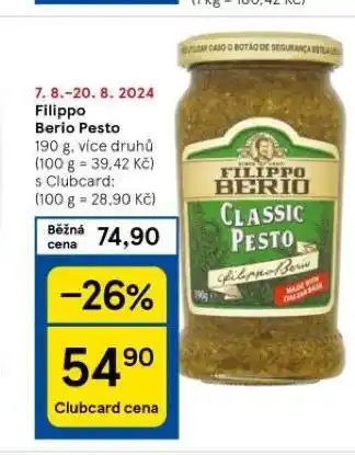 Tesco Filippo berio pesto nabídka