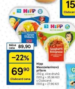 Tesco Hipp masozeleninový příkrm nabídka