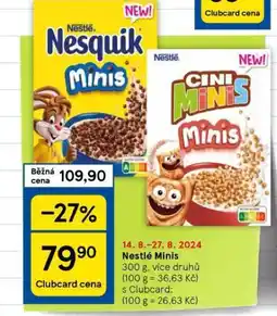 Tesco Nestlé minis nabídka