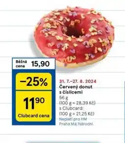 Tesco Červený donut s číslicemi nabídka