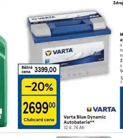 Tesco Varta autobaterie nabídka