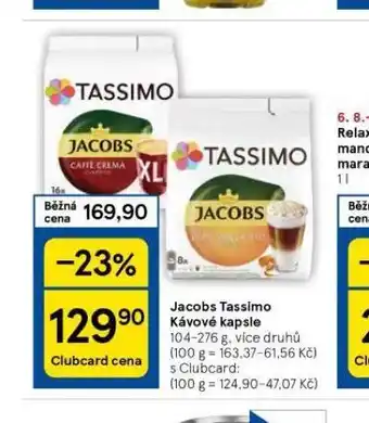 Tesco Tassimo kávové kapsle nabídka