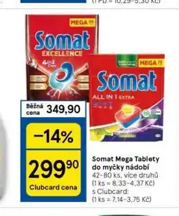 Tesco Somat tablety do myčky nabídka