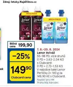 Tesco Lenor aviváž nabídka