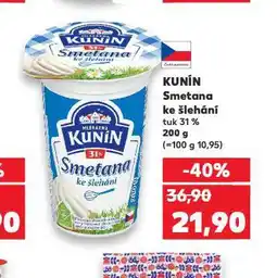 Kaufland Kunín smetana ke šlehání nabídka