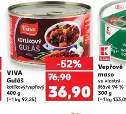 Kaufland Viva guláš nabídka