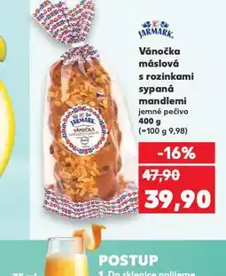 Kaufland Vánočka máslová s rozinkami sypaná mandlemi nabídka