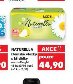 Kaufland Naturella dámské vložky s křidélky nabídka