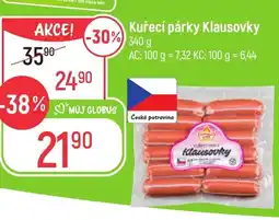 Globus Kuřecí párky Klausovky 340 g nabídka