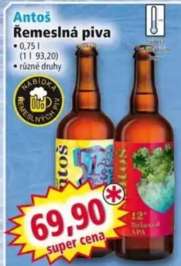 Norma Antoš Řemeslná piva nabídka