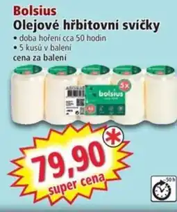 Norma Bolsius Olejové hřbitovní svíčky nabídka