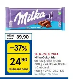 Tesco Milka Čokoláda nabídka