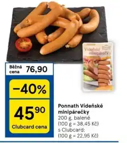 Tesco Ponnath Vídeňské minipárečky nabídka