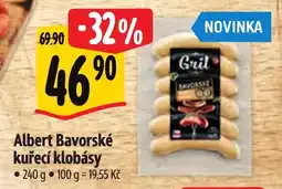 Albert Albert Bavorské kuřecí klobásy nabídka