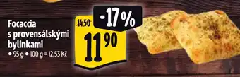 Albert Focaccia s provensálskými bylinkami nabídka